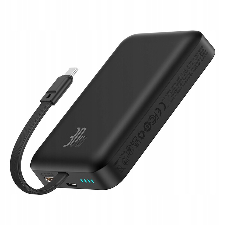 BASEUS POWER BANK MAGNETYCZNY 10000mAh 30W POWERBANK Z KABLEM USB-C