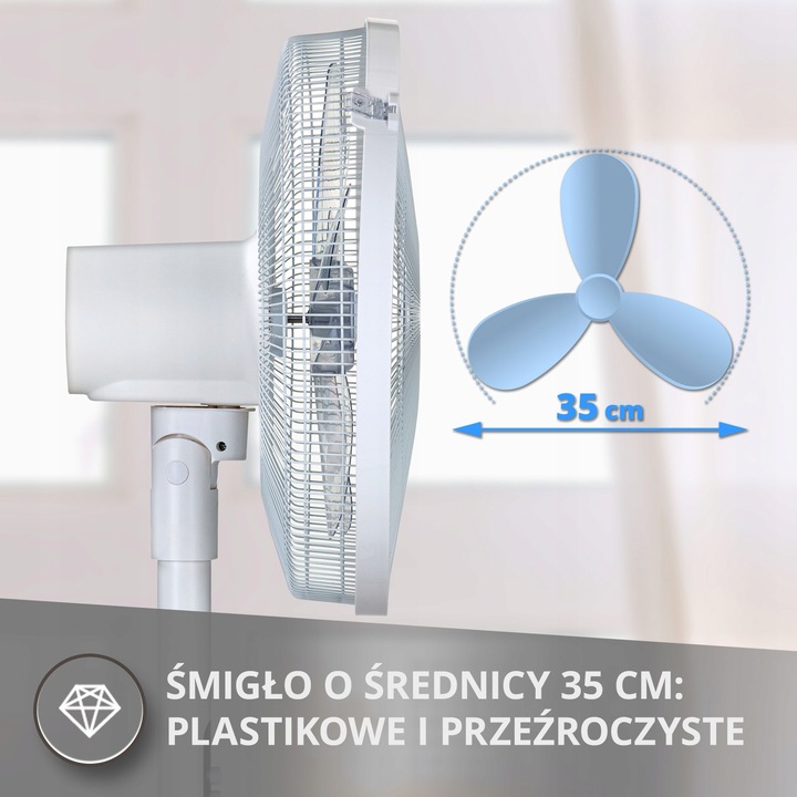 Wentylator stojący podłogowy wiatrak biały 3w1 Haus & Luft HL-WP-01