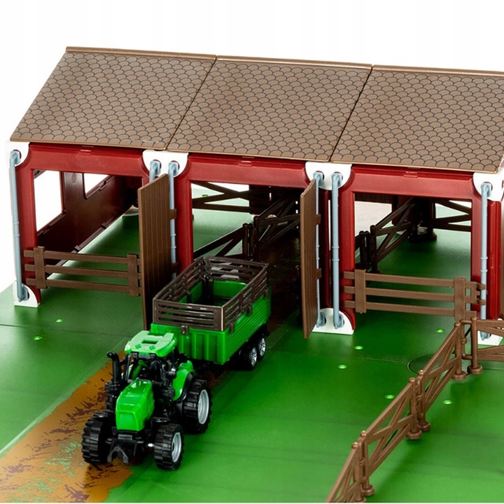 Traktor z Przyczepą Zestaw Dla Dzieci Farma Gospodarstwo Zwierzęta Stodoła