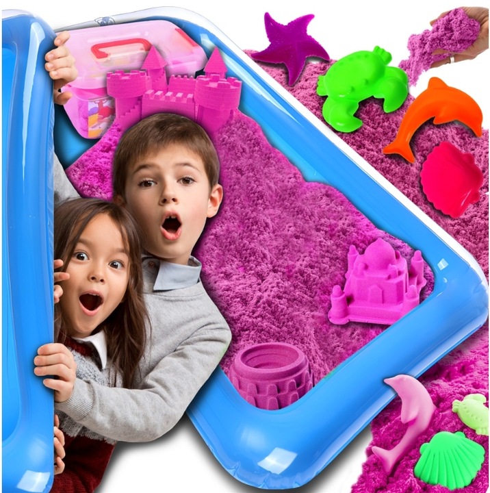 Piasek Kinetyczny 3kg Zestaw Dla Dziecka Basen Foremki Foremki Na Prezent