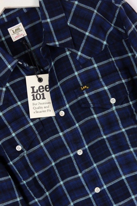 LEE 101 WESTERNER KOSZULA KRATA NAVY _ M
