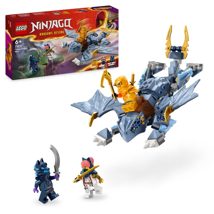 LEGO NINJA GO 71810 NIEBIESKI SMOK RUCHOMY SMOCZĄTKO FIGURKI RIYU FIGURKA
