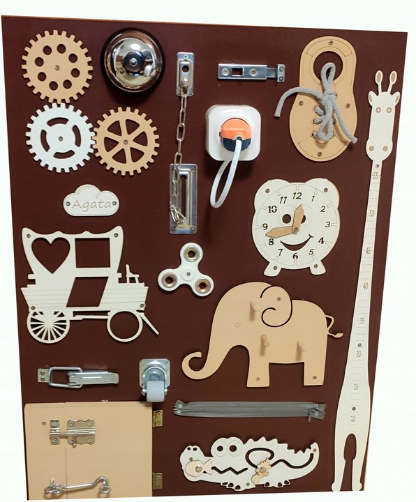 Tablica Manipulacyjna Sensoryczna edukacyjna xxl eko tablica w stylu boho