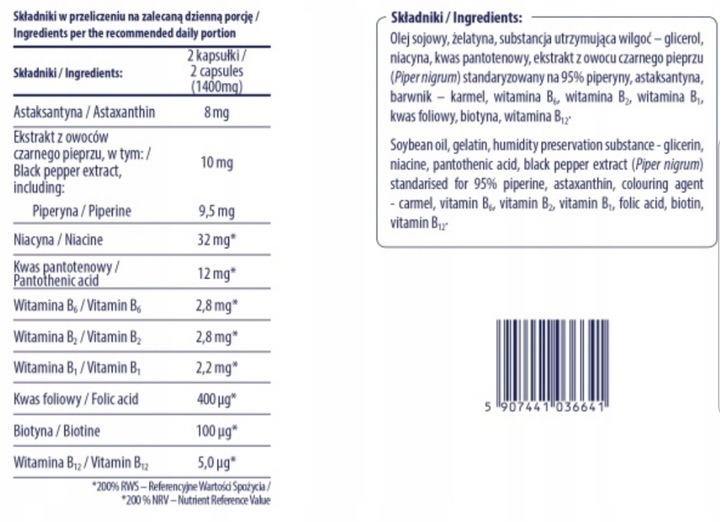 ____AXANTA____ Suplement diety Colway 60 kapsułek