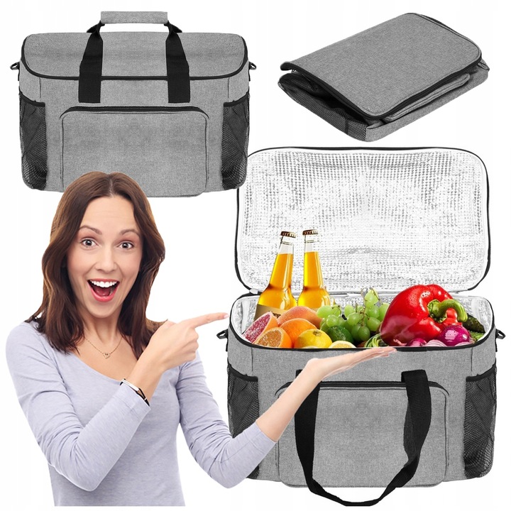 TORBA TERMICZNA śniadaniowa PLAŻOWA PIKNIKOWA lodówka NA JEDZENIE 28 litrów