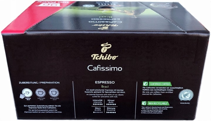 TCHIBO CAFISSIMO ESPRESSO BRASIL 96 sztuk BIG PACK