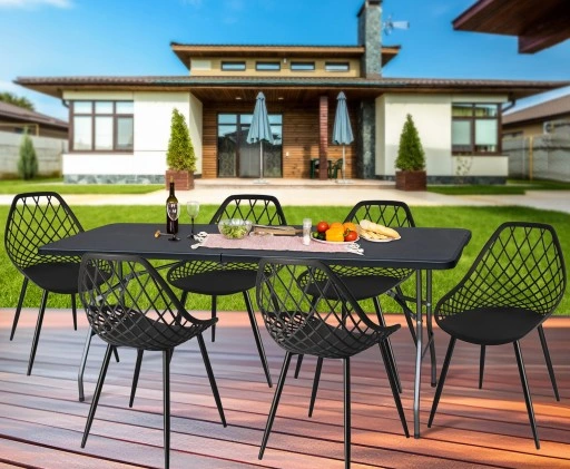 Meble na Ogród Taras Komplet STÓŁ 6 KRZESEŁ zestaw mebli ogrodowy