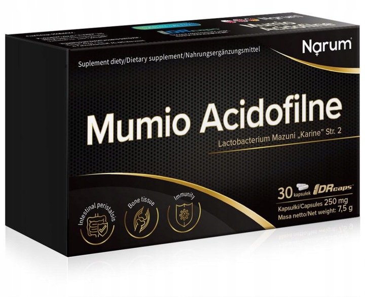 NARUM Mumio Acidofilne 250 mg 30 kapsułek Probiotyk Narine