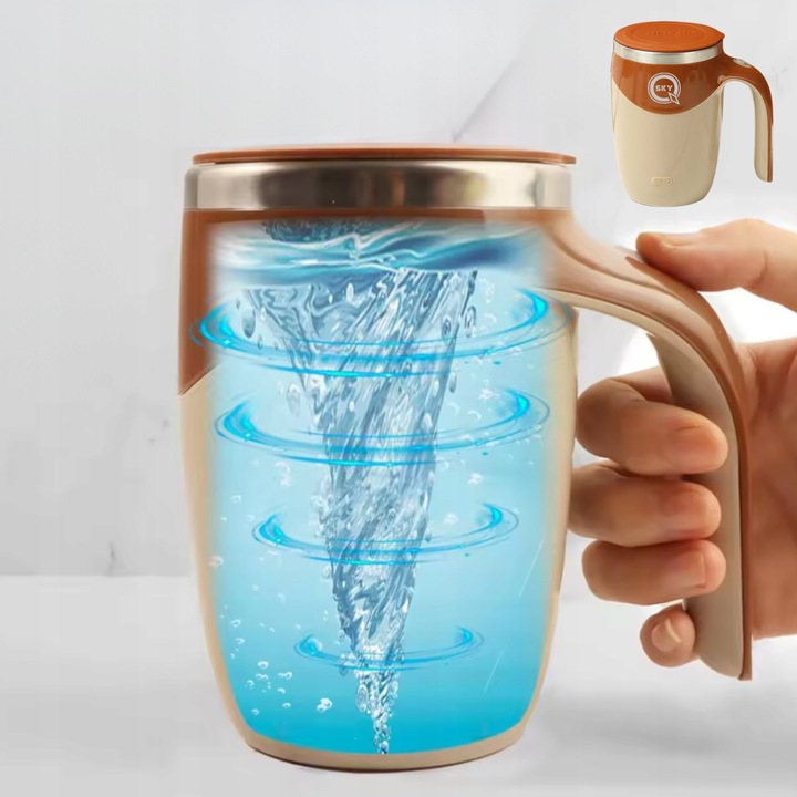 AUTOMATYCZNY KUBEK TERMICZNY 380 ML MAGNETYCZNE MIESZADŁO USB DLA KAWOSZY