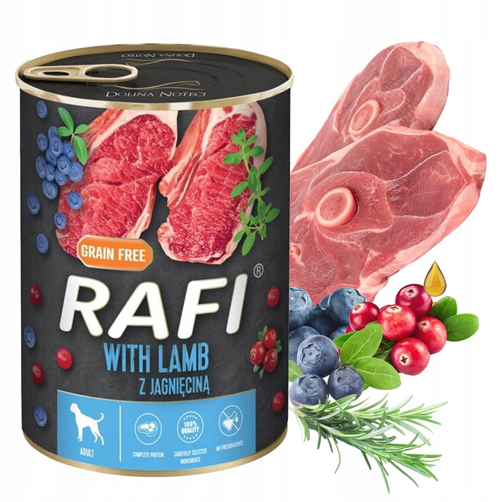 RAFI Karma mokra dla psa DOLINA NOTECI mix smaków 12 x 400g bezzbożowa