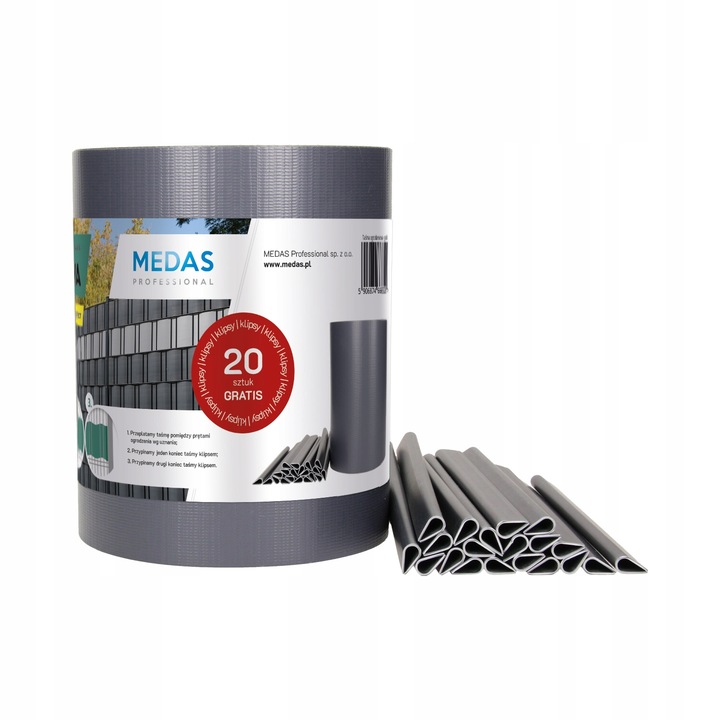 TAŚMA OGRODZENIOWA 190x35m PŁOT OGRODZENIE GRAFIT