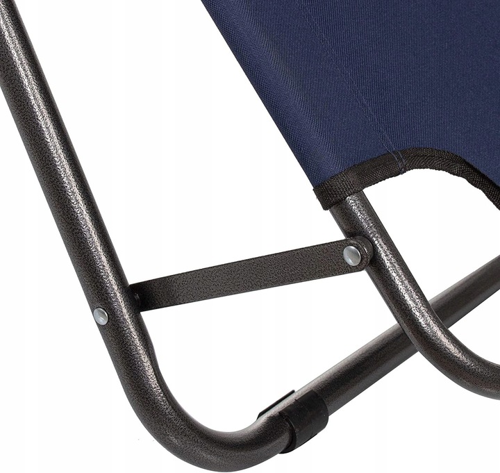 LEŻAK ogrodowy fotel plażowy tarasowy składany 3 pozycyjny granatowy leżank