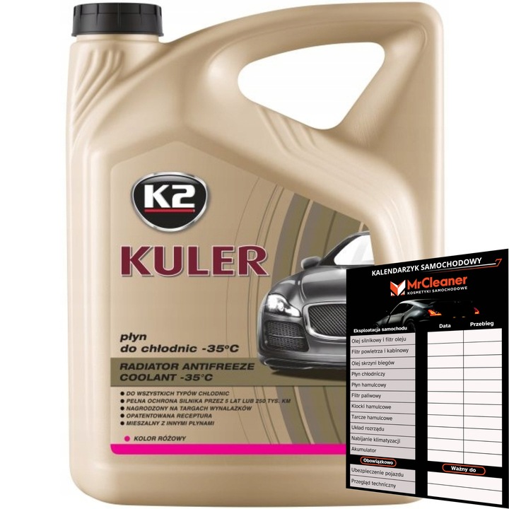 K2 Kuler -35C Różowy Płyn Chłodniczy 5L T205R Do Chłodnic Gotowy Użycia