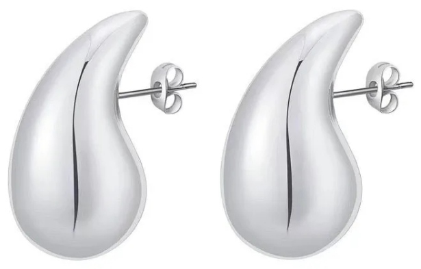 Srebrne kolczyki 925 duże krople łezki sztyfty srebro złocone oryginalne