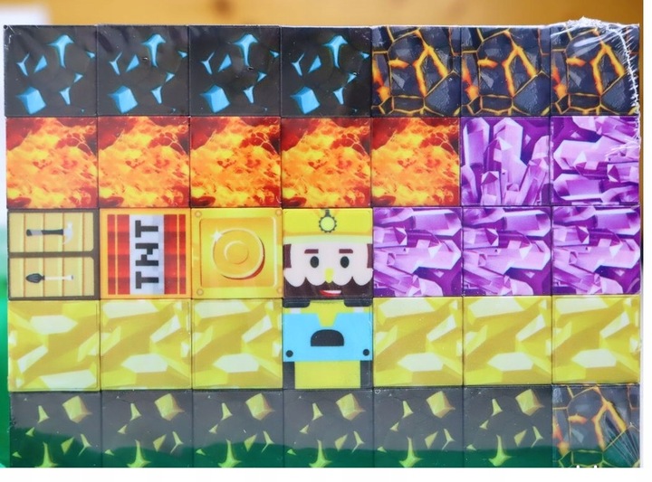 KLOCKI MAGNETYCZNE MINECRAFT KLOCKI SZEŚCIANY 100 KLOCKÓW + 1 FIGURKA MOCNE