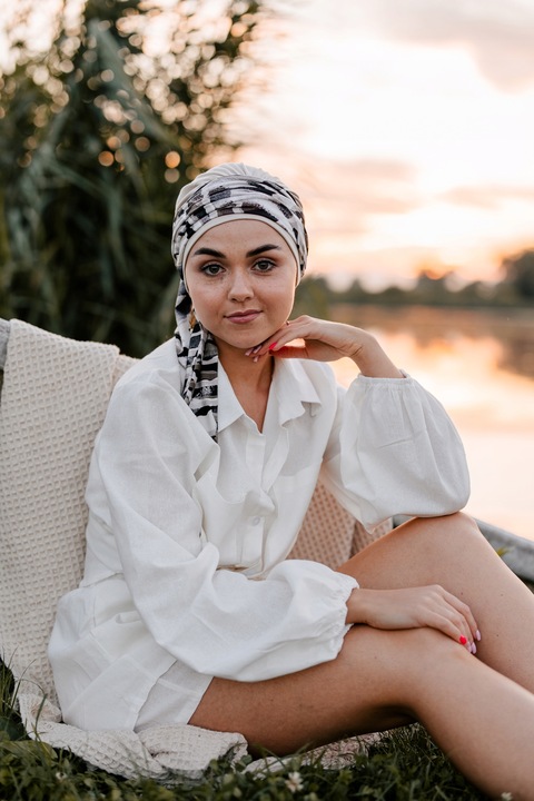 Turban Blanca Bambus Chusta chemioterapia B9/B312