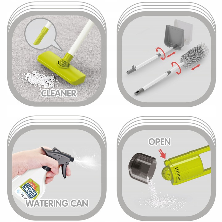 WÓZEK ODKURZACZ DUŻY ZESTAW DO SPRZĄTANIA MOP MATADI 29 AKC. DLA DZIECI