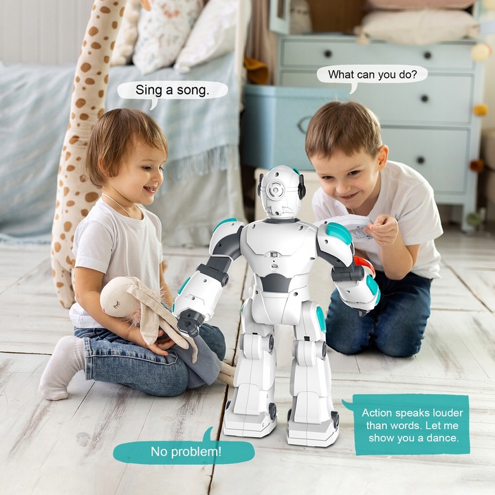 ROBOT DUŻY INTERAKTYWNY ZDALNIE GEST PROGRAMOWANY STEROWANIE GŁOSOWE LED