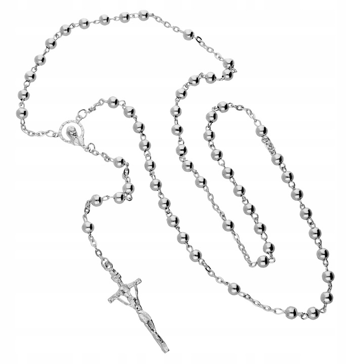 Srebrny Różaniec 925 Chrzest Komunia Grawer
