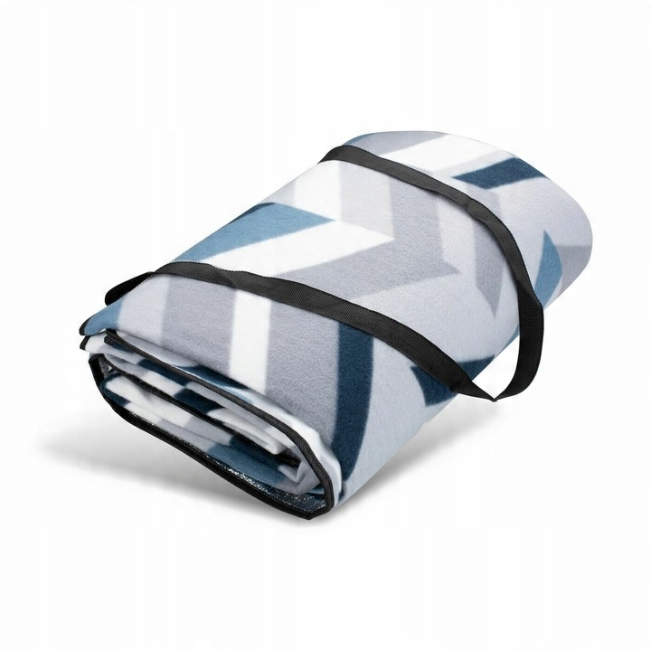 MATA KOC PIKNIKOWY Z TERMO IZOLACJA 200X200CM SZARO GRANATOWY