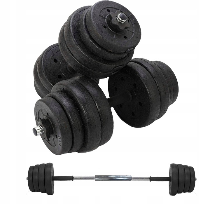 HANTLE DO ĆWICZEŃ REGULOWANE 40kg 2x20 REGULOWANE METALOWE GRYFY SZTANGA