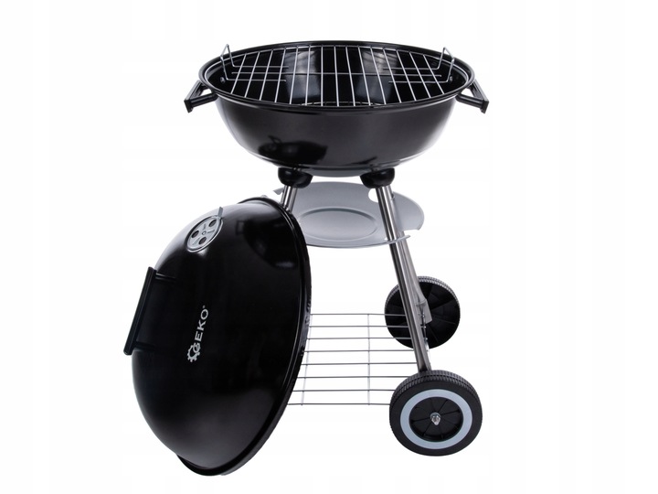 Grill węglowy okrągły z pokrywą i pokrowcem 39cm