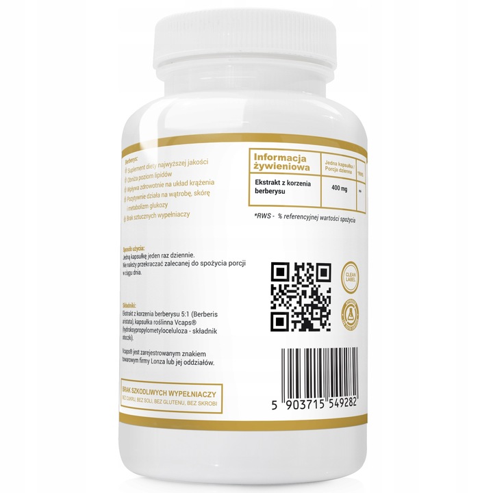 Berberis Ekstrakt 400mg BERBERYS na stres 120 kaps