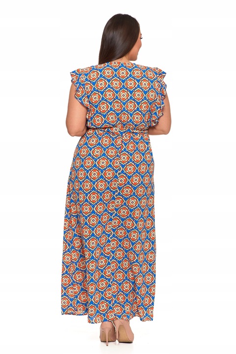 KOBIECA DŁUGA SUKIENKA DAMSKA MAXI LETNIA W ORIENTALNY WZÓR MORAJ R.M