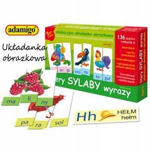 ZESTAW GRA LITERY SYLABY EDUKACYJNA UKŁADANKA