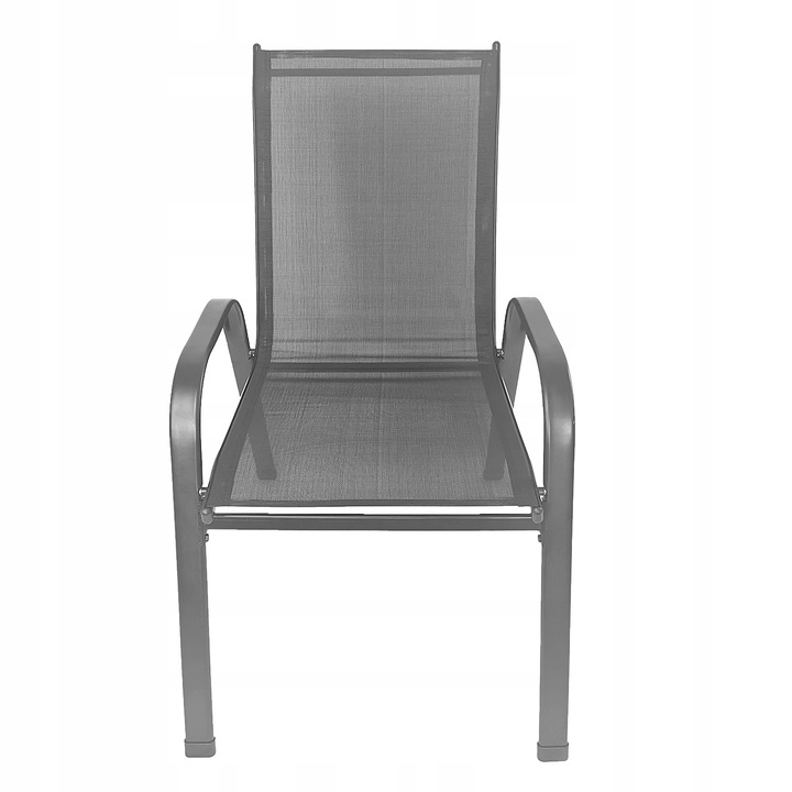 WYGODNE METALOWE NOWOCZESNE KRZESŁO OGRODOWE TARAS BALKON MINORKA SZARE