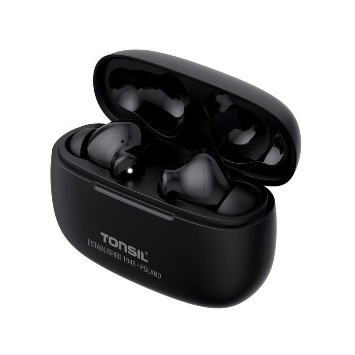 Słuchawki Bezprzewodowe TONSIL T50 BT CZARNE Bluetooth Dokanałowe IPX5 V5.3