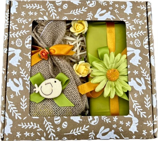 Fajny Prezent na Wielkanoc Zestaw Kosz BOX Prezentowy Czekolada Herbata