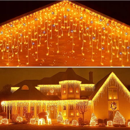 Kurtyna świąteczna 1000LED 40m sopelki BIAŁA CIEPŁA + FLASH