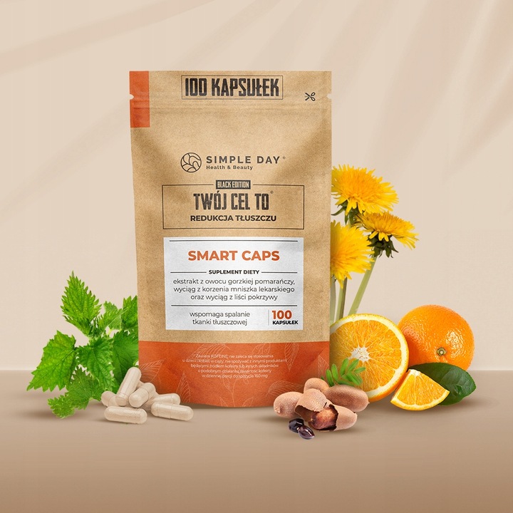 SMART CAPS ODCHUDZANIE METABOLIZM REDUKCJA WAGI ENERGIA WITALNOŚĆ 100 KAPS