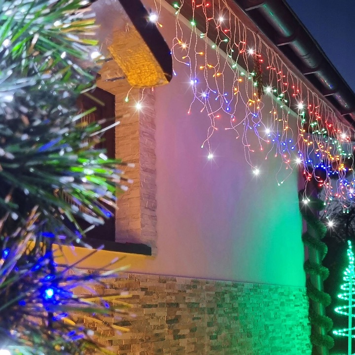 KURTYNA GIRLANDA ŚWIETLNA SOPLE LAMPKI 300LED MULTIKOLOR FLASH OŚWIETLENIE