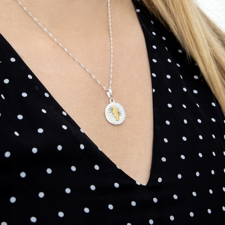 SREBRNY ŁAŃCUSZEK+MEDALIK 925 KOMUNIA CHRZEST ROCZEK DLA DZIEWCZYNKI GRAWER