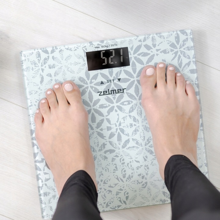 Waga łazienkowa elektroniczna Zelmer ZBS1012 Wyświetlacz LCD max. 180kg BMI