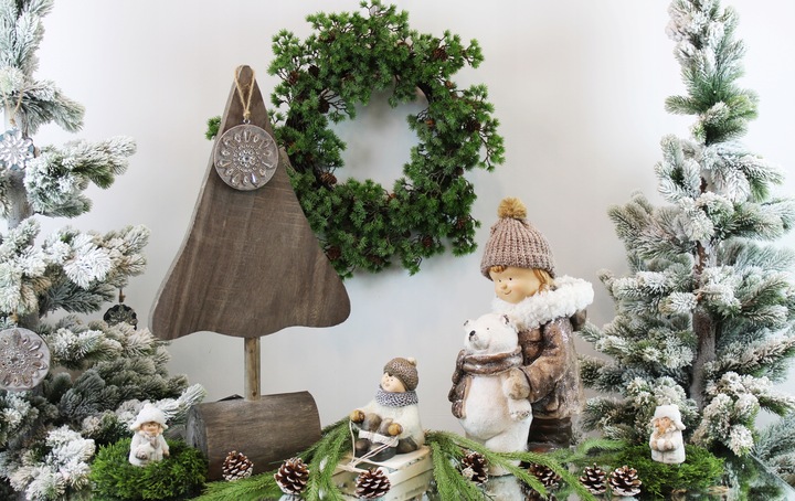 Wianek świąteczny wieniec stroik na stół drzwi Ø30 DEcodomi