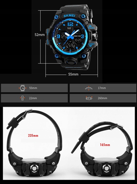 Zegarek męski SKMEI elektroniczny wiele funkcji