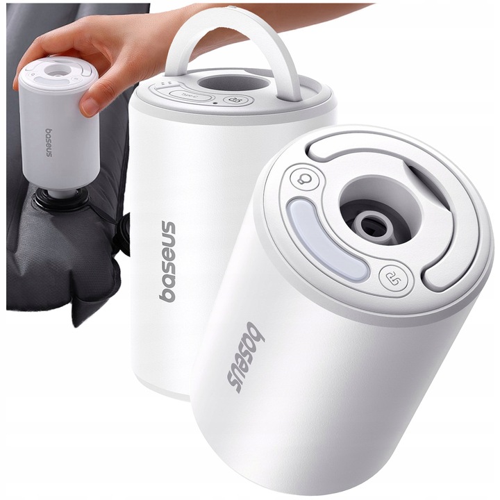 BASEUS POMPKA ELEKTRYCZNA BEZPRZEWODOWA DO MATERACA 240Lmin 2000mAh LATARKA