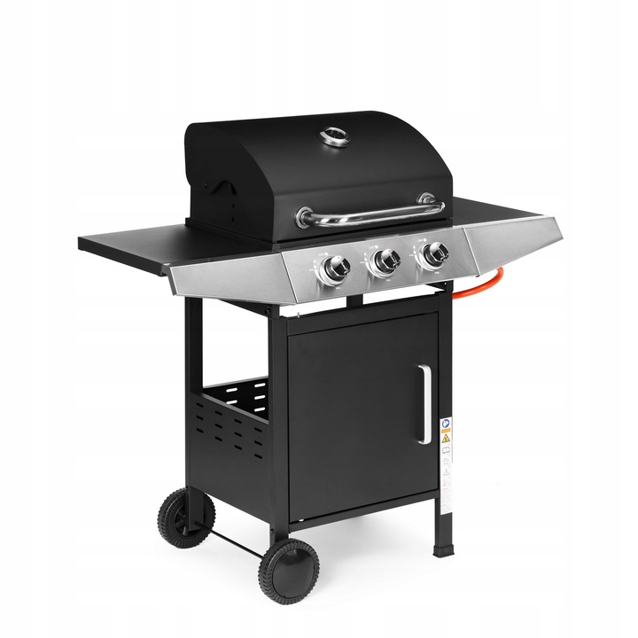 Grill gazowy ogrodowy 10.2 kW duży ruszt 3 palniki termometr reduktor Multi