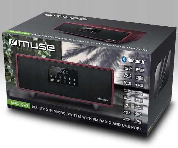 GŁOŚNIK BLUETOOTH 40W BAS USB RADIO FM PLL WYŚWIETLACZ LED MUSE M-630 DWT