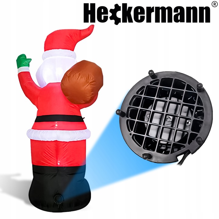 ELEKTRYCZNIE DMUCHANY MIKOŁAJ DEKORACJA ŚWIĄTECZNA LED OZDOBA OGRODOWA 180