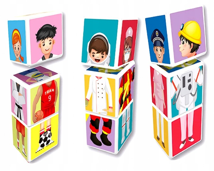 Zabawka dla dzieci SMILY PLAY Klocki Magnetyczne 12 Zawodów SP83465