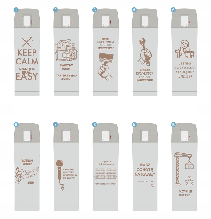 KUBEK TERMICZNY TERMOS NA KAWĘ HERBATĘ DO SAMOCHODU 440 ml PREZENT GRAWER