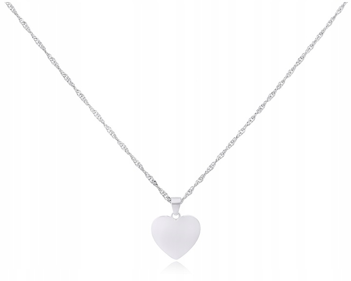Łańcuszek srebrny z sercem + grawer 925 naszyjnik damski serduszko