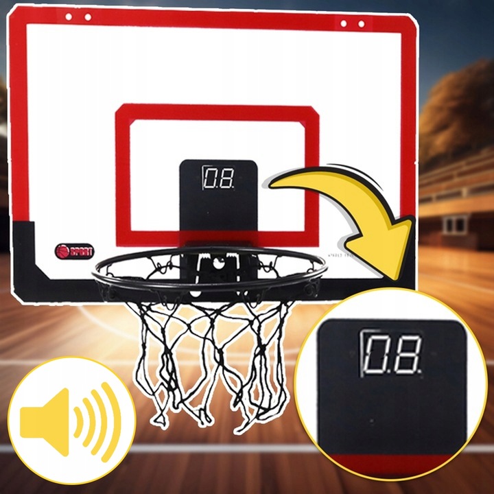 Koszykówka dla dzieci INTERAKTYWNA TABLICA LICZNIK DŹWIĘK ŚWIATŁA kosz gry