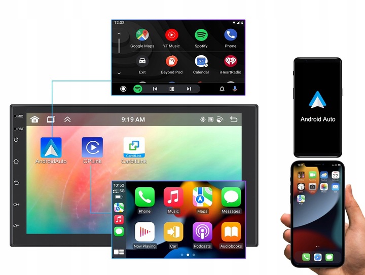 RADIO SAMOCHODOWE 2 DIN 4GB/64GB ANDROID AUTO CARPLAY ANDROID 13 RDS DSP 7"