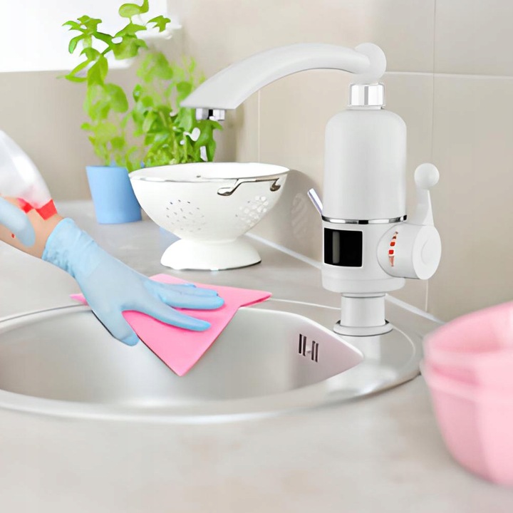 PODGRZEWACZ DO WODY ELEKTRYCZNY PRZEPŁYWOWY STOPNI WYŚWIETLACZ LCD 3000W