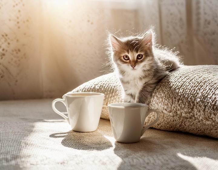 6 x BIAŁE FILIŻANKI ZE SPODKAMI 230 ml, DO KAWY